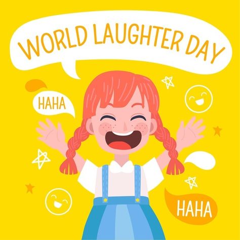 Hand drawn world laughter day illustrati... | Free Vector #Freepik #freevector #hand-drawn #celebration #smile #illustrations Laughter Day Creative Ads, World Laughter Day, Laughter Day, Laughter Yoga, Day Illustration, Some Jokes, Ad Creative, Create Awareness, Creative Ads