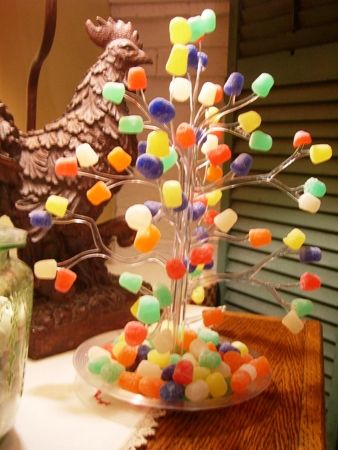 gumdrop tree...this was one of our favorite Christmas decorations and the five of us took turns putting the gumdrops on. cpc Gumdrop Tree, Gumdrop Candy, Gum Drop, Ornament Tree, Cherry Hill, Christmas Memories, Gum Drops, Vintage Candy, Vintage Memory