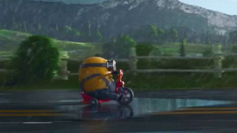 Minion Otto, Minion Banner, Minion Run, Whatsapp Gif, Minions Animation, Minion Bike, Google Gif, Bike Cartoon, Cars Gif