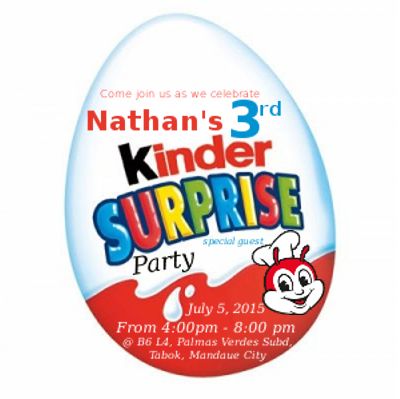 kinder egg surprise invitation card #kidsparty #kindereggsurprise Kinder Egg, Surprise Egg, Birthday Card Design, Birthday Themes, Surprise Party, Chocolate Eggs, 4th Birthday Parties, Birthday Surprise, 8th Birthday