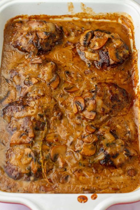 Salisbury Steak Oven - Kenneth Temple Baked Salisbury Steak Oven, Salisbury Steak In Oven, Salisbury Steak Oven, Salsberry Steak Recipe Easy Oven, Baked Salisbury Steak Recipe, Kenneth Temple, Easy Salisbury Steak Recipe, Steak Oven, Easy Salisbury Steak