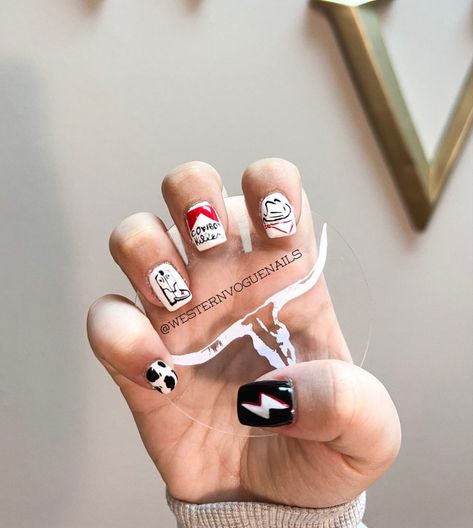 Punchy Nails Designs, Punchy Western Nails, Fall Western Nails, Punchy Nails, Country Nail Designs, Nails Western, Country Acrylic Nails, Rodeo Nails, Cowboy Nails