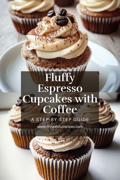 These cupcakes are a coffee lover’s dream! Fluffy espresso-infused cupcakes paired with creamy coffee frosting—perfect for any occasion. Coffee Inspired Cupcakes, Mocha Espresso Cupcakes, Coffee Cup Cupcakes, Espresso Martini Cupcakes, Coffee Themed Desserts, Pastries For Coffee Shop, Martini Cupcakes, Cranberry Cheesecake Pie, Coffee Cupcake