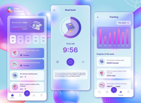 Habit Tracker App Habit App, Habit Tracker App, App Ui Design, Habit Tracker, Email Templates, Ui Kit, App Ui, Motion Graphics, Ui Design