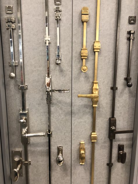 Frank Allart Cremone Bolts Contact Gaspar & Co for Pricing and Specifications 0850 0851 0822 0801 0810 0870 Faux Cremone Bolt, Cremone Bolt French Doors, Cremone Bolt Cabinet, Receiving Room, Boutique Showroom, 1920s Decor, Cremone Bolt, Dream Laundry Room, Door Casing