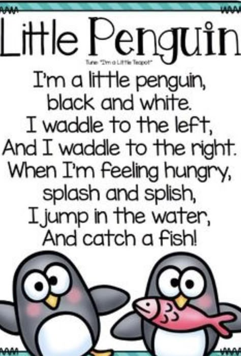 Pin by Hannah Rubenstein on Artic animals | Winter songs for preschool, Winter activities preschool, Preschool songs Penguin Songs For Toddlers, Penguin Poems For Kids, Polar Animals Toddler Activities, Winter Nursery Rhymes, Penguin Songs For Preschool, Arctic Animals Toddler Activities, Penguin Activities For Toddlers, Penguins Preschool, Winter Songs For Preschool