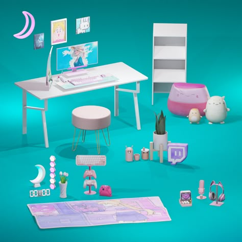 Dreamer Girl Gaming Setup | Patreon The Sims 4 Cc Objects, Girl Gaming Setup, Sims 4 Cheats, Cc Sims4, Sims Packs, The Sims 4 Pc, Sims 4 Anime, Sims 4 Expansions, Sims 4 Cc Folder