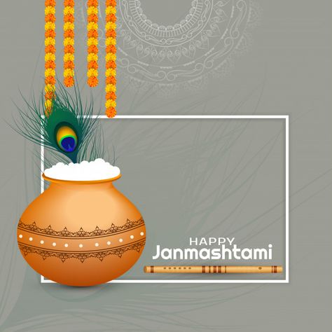 Happy janmashtami religious festival dec... | Free Vector #Freepik #freevector #flower #abstract #card #celebration Gokulashtami Banner, Janmashtami Image, Happy Janmashtami Image, Ganesha Artwork, Krishna Lord, Janmashtami Celebration, Ombre Wallpaper Iphone, Ombre Wallpaper, Photoshop Work