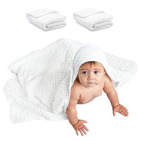 Amazon.com : Comfy Cubs 2 Pack Baby Hooded Muslin Cotton Towel for Kids, Large 32” x 32”, Ultra Soft, Warm, and Absorbent. Baby Essentials Bath Towels, Cute Unisex Cover for Girls and Boys (2 Pack, White) : Baby Baby Moses, Muslin Baby Blankets, Baby Bath Towel, Baby Washcloth, Amazon Baby, Hooded Baby Towel, Muslin Swaddle Blanket, Foster Mom, Muslin Baby