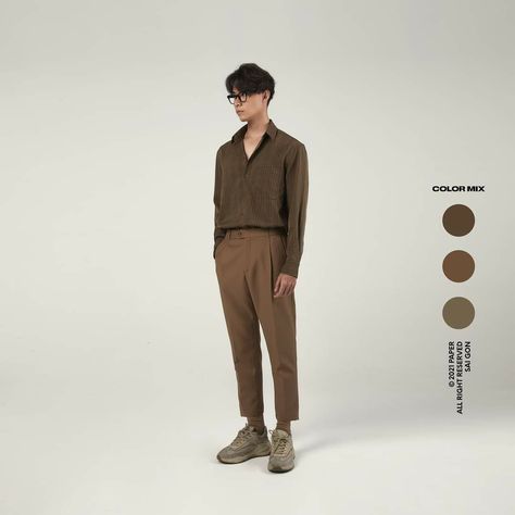 Earth Tone Formal Outfit, Outfit Retro Pria, Mens Earth Tone Outfits Formal, Earth Tone Men Outfit, Earth Tone Outfits Men, Outfit Earth Tones, Outfit Cowo, Earth Tone Outfits, Earth Tones Fashion