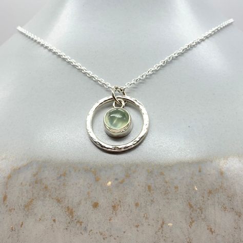 Caldera Solaris Prehnite Pendant Necklace Silver Jewellery Making Ideas, Gold Pendant Necklace Jewellery, Metal Jewelry Handmade, Sage Green Colour, Pale Sage Green, Silversmithing Jewelry, Silver Jewlery, Silver Necklace Simple, Cabochon Necklace