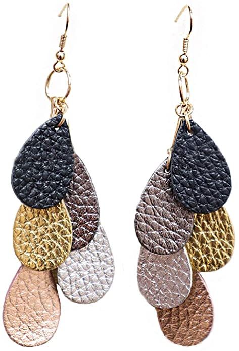 Handmade Leather Jewelry, Diy Leather Earrings, Leather Jewelry Diy, Dangle Earrings Gold, Leather Jewellery, Earrings Teardrop, Teardrop Dangle Earrings, Earrings Inspiration, Homemade Jewelry