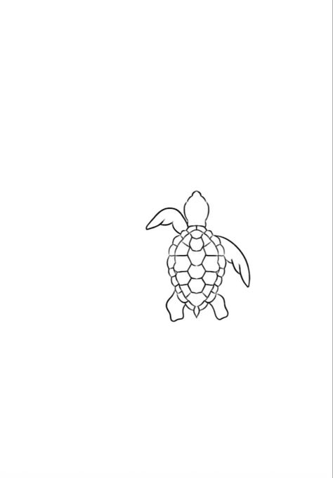 Turtle Tatoos Ideas, Sea Turtle Tattoo Outline, Small Turtle Drawing, Turtle Tattoo Small Simple, Small Greece Tattoo, Simple Sea Turtle Tattoo, Small Summer Tattoos, Turtle Drawing Simple, Timeline Tattoo