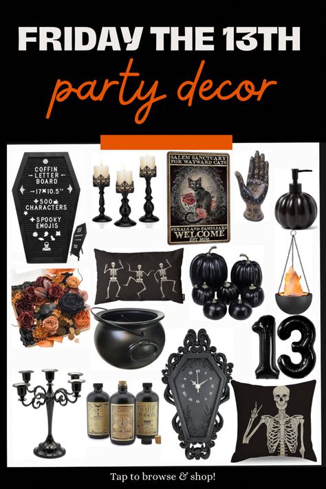 Friday the thirteenth black party decor ideas Friday 13 Theme Party, 13th Party Ideas, Friday The 13th Birthday Party, Friday The 13th Aesthetic, Friday The 13th Party Ideas, Friday The 13th Party, Friday The Thirteenth, Halloween Friday The 13th, 13th Birthday Party