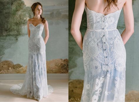 Vintage Blue Wedding Dress, Traditional White Wedding, Unusual Wedding Dresses, How To Dress For A Wedding, Unique Wedding Dress, Chic Vintage Brides, Timeless Wedding Dress, Claire Pettibone, Vintage Brides