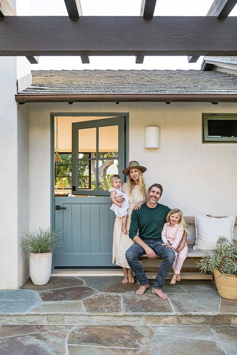 Concrete Bathtub, Pink Tub, Söderhamn Sofa, Ranch House Exterior, California Ranch, Mid Century Ranch, Ranch Exterior, Modern Ranch, Lulu And Georgia