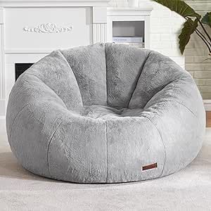 Fluffy Bean Bag Chair, Faux Fur Bean Bag, Fur Bean Bag, Giant Bean Bag Chair, Bean Bag Living Room, Bean Bag Couch, Large Bean Bags, Giant Bean Bags, Arctic Wolf