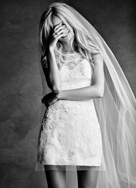 wedding inspiration unconventional wedding dresses 22 Dress With Veil, Short Lace Wedding Dress, Unconventional Wedding Dress, Unconventional Wedding, Wedding Dress With Veil, Civil Wedding, Princess Wedding, Casual Wedding, Bride Style