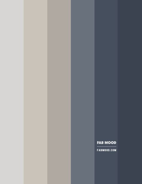 Blue Grey and Linen Colour Scheme For Apartment Bedroom | Fab Mood Bedroom Colour, House Color Palettes, Color Schemes Colour Palettes, Grey Color Palette, Room Color Schemes, Classic Bedroom, Bedroom Color Schemes, Bedroom Color, Apartment Bedroom