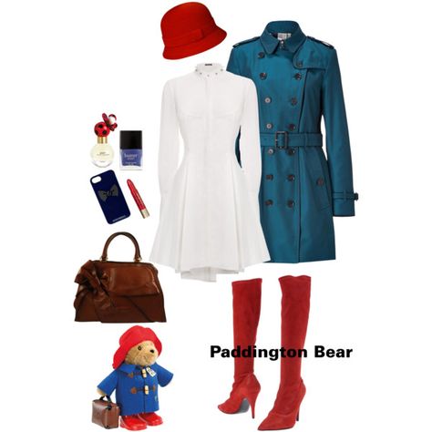 Paddington Bear Paddington Bear Costume Women, Comicon Cosplay, Christmas Fancy Dress, America Outfit, Blue Trench Coat, Bear Costume, Paddington Bear, Bear Outfits, Costumes For Women