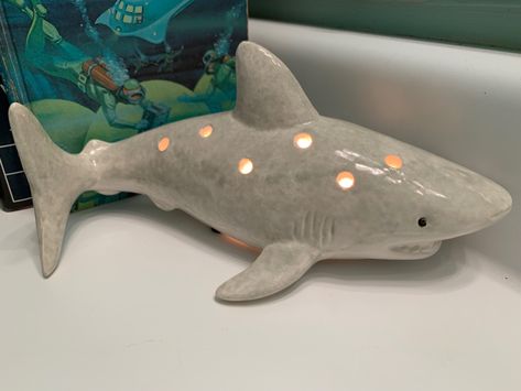 Whale Shark Ceramic, Shark Pottery Ceramics, Whale Shark Lamp, Ceramic Shark, Slab Lantern Ceramics, Boat Stuff, Dinosaur Stuffed Animal, Lanterns, Ceramics