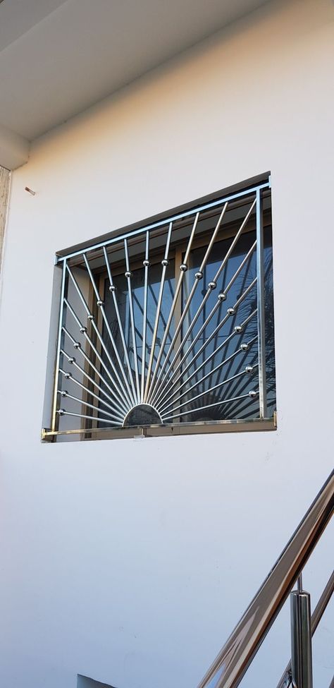 cool inox windows | Steel railing design, Balcony grill design, Gate designs modern Ms Grill Design For Windows, Steel Grill Design, Iron Window Grill, Modern Window Design, Modern Window Grill, Steel Railing Design, Window Grill Design Modern, Gate Designs Modern, Grill Gate Design