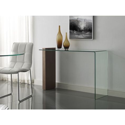 Buono Console Table by Casabianca Home Furniture Contemporary Console Table, Glass Console Table, Console And Sofa Tables, Creative Furniture, Modern Bar Stools, High Gloss White, Walnut Veneer, Furniture Outlet Stores, Furniture Design Modern