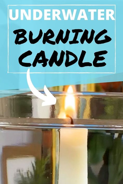 A candle appears to continue burning underwater. Cool Science Experiments For Kids, Water Experiments For Kids, Candle Water, Fun Experiments For Kids, Cool Science Projects, Homeschool Science Experiments, Candle Science, Light Experiments, Science Tricks