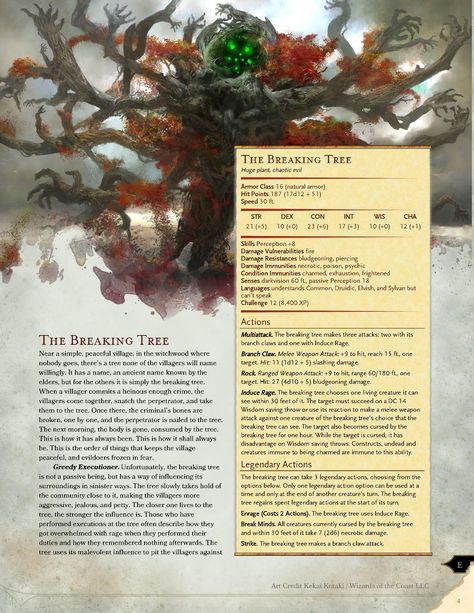 Fey Creatures, Homebrew Monsters, Tree Monster, Plant Monster, Dnd Stories, Dnd Races, Dnd Classes, Ascii Art, Dnd 5e Homebrew