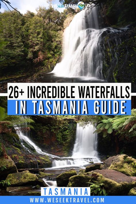 TASMANIA WATERFALLS Frozen Mountain, Forest Falls, Bridal Veil Falls, Adventure Inspiration, Waterfall Hikes, Fall Hiking, Camping Spots, Free Camping, Big Tree