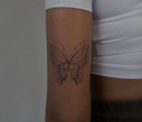 Delicate Butterfly Tattoo, Spine Tattoos For Women, Delicate Butterfly, Knee Tattoo, Matching Tattoo, Spine Tattoos, Gentle Touch, Ink Stain, Symbolic Tattoos