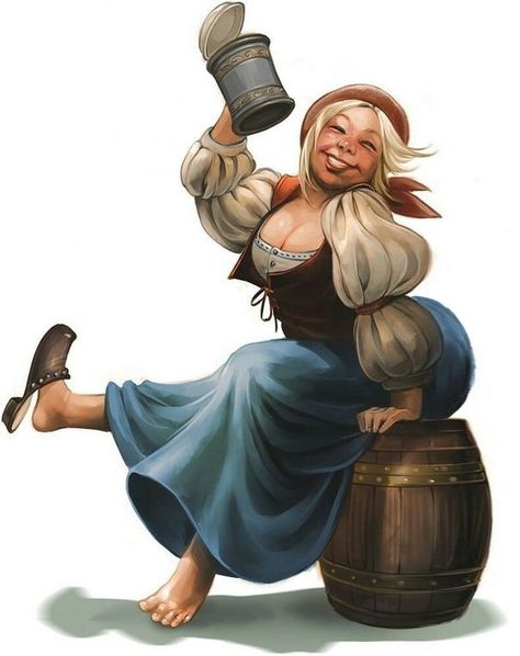 Buxom barmaid, fantasy characters Tavern Maiden, Tavern Maid, Halfling Female, Tavern Wench, Bar Maid, Pathfinder Character, Heroic Fantasy, Pathfinder Rpg, Bd Comics