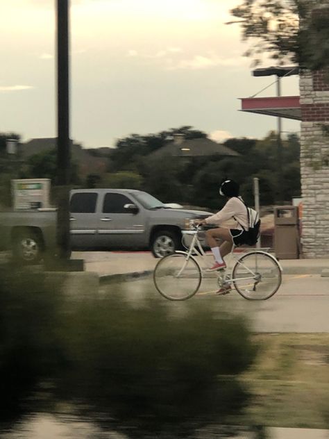 Aesthetic Bike Pictures, Two People On A Bike Reference, Person Riding Bike Drawing Reference, Person Riding Bike Reference, Bike Aesthetic Vintage, Riding A Bike Reference, Person Riding Bike, Riding Bicycle Aesthetic, Riding Bike Aesthetic