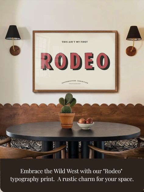 Modern Americana Decor Living Room, Texan Style Home, Western Style Interior Design, Americana Decor Living Room, Southwest Modern Decor, Western Dining Room, Rodeo Decor, Modern Farmhouse Wall Art, Wall Art Eclectic