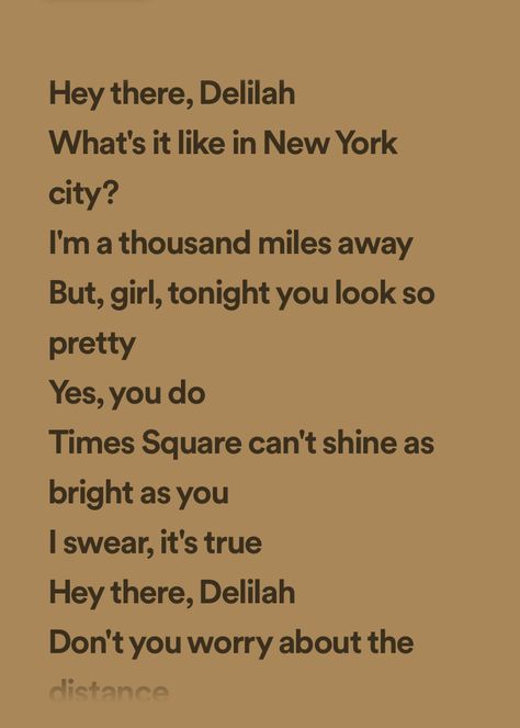 Hey There Delilah Poster, Delilah Core Aesthetic, Hey There Delilah Aesthetic, Hey There Delilah Lyrics, Delilah Aesthetic, Delilah Core, Evelyn Core, Hey There Delilah, Rachel Elizabeth Dare