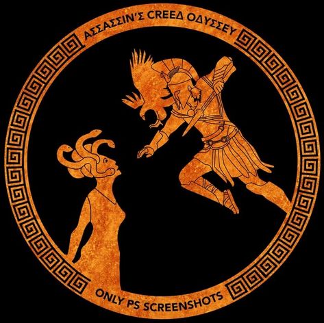 Greek Methodology, Perseus Medusa, Greek Vase, Greece Painting, Greek Mythology Tattoos, Ancient Greek Art, Assassins Creed Odyssey, Mythology Tattoos, Greek Tattoos