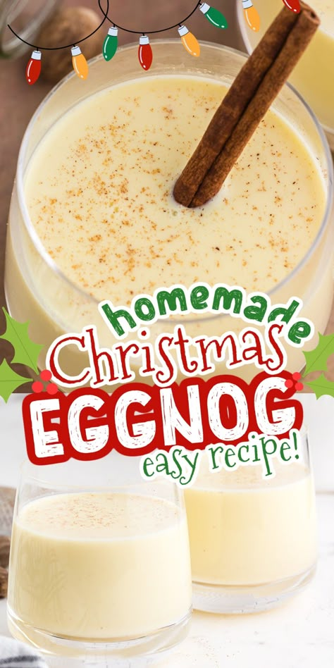 Homemade eggnog is rich and creamy and full of classic holiday booze, spice, and cheer. Homemade Eggnog Recipe, Alcoholic Eggnog, Eggnog Recipe Homemade, Classic Eggnog, Christmas Drinks Alcohol Recipes, Christmas Eggnog, Christmas Drinks Alcohol, Homemade Eggnog, Eggnog Recipe