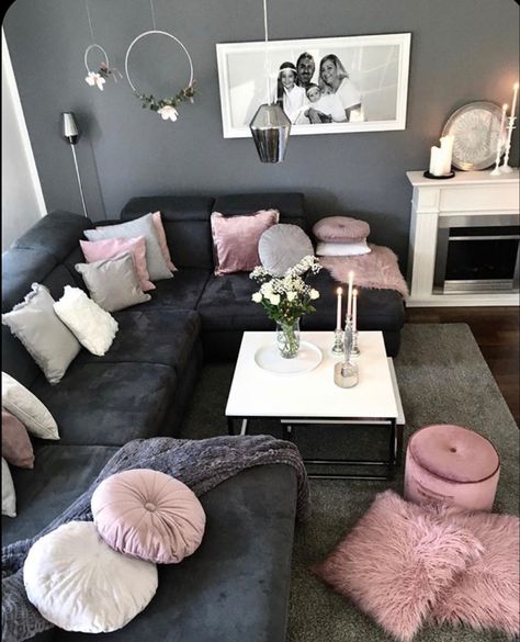 Bohemian Living Room Decor, Modern Rustic Living Room, Living Room Decor Gray, Living Room Decor Rustic, Pink Living Room, Trendy Living Rooms, Rustic Living Room, Living Room Decor Apartment, Living Room Grey