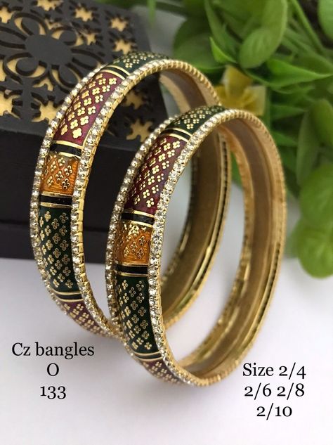 Meenakari Bangles, Rajasthani Dress, Gold Bangles For Women, Suits Design, Embroidery Suits Design, Gold Earrings Designs, Embroidery Suits, Gold Bangles, Designer Earrings