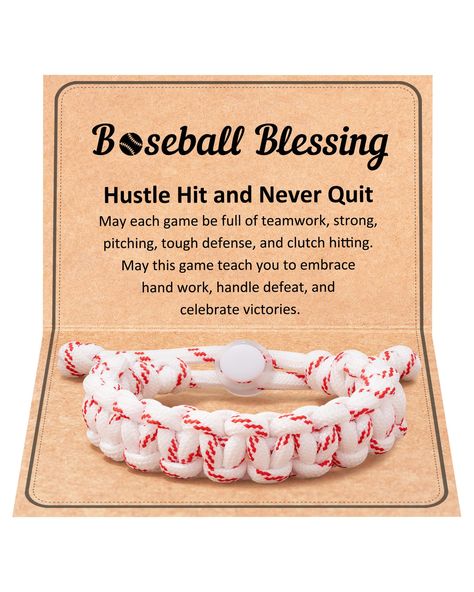 PRICES MAY VARY. [ Baseball Bracelet ] The Baseball bracelet will show your love for Baseball and Sport, reminding you that faith and sportsmanship go hand in hand [ Baseball Party Favors ] This bracelet is a meaningful gifts for Baseball players, Baseball teams, Baseball fans, sons, grandsons, friends, and yourself on graduation, Baseball senior night, birthday, Christmas, Valentine's Day, and Baseball Party [ Material ] Made from Red and White braided cord and a Baseball charm, this bracelet i Baseball Good Luck Gifts, Baseball Coach Appreciation Gifts Diy, Baseball Lover Gift Ideas, End Of Baseball Season Gifts For Kids, Baseball Team Gifts End Of Season, Baseball End Of Season Gift, End Of Season Baseball Gifts For Players, Senior Day Gifts, Baseball Fundraising Ideas