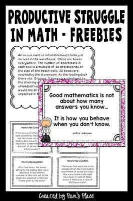 Productive Struggle Activities, Productive Struggle Anchor Chart, Productive Struggle In Math, Productive Struggle, Grade 6 Math, Math Coach, Upper Elementary Math, Math Intervention, Fourth Grade Math