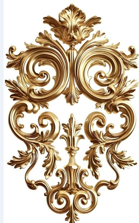 Kbach Khmer Design, Baroque Ornament Design, Baroque Details, Gold Decal, Pillar Design, Baroque Ornament, Gold Baroque, Baroque Pattern, Baroque Design