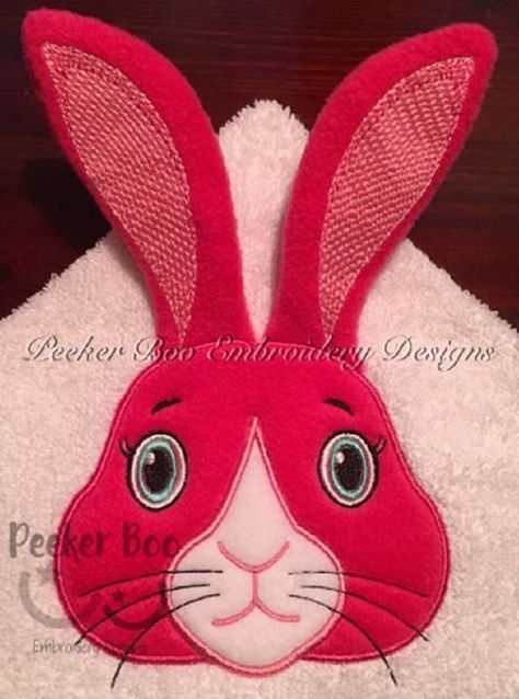 Super sweet 3D Rabbit / Hare Towel Peeker Embroidery Applique 3d Rabbit, Super Sweet, Applique Designs, Ready Made, Embroidery Applique, A Design, Design Files, Design Your Own, Machine Embroidery Designs