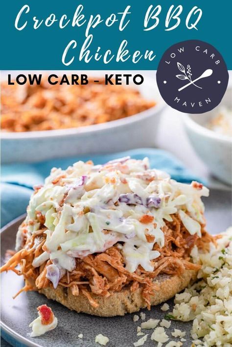 Shredded Chicken Recipes Low Carb, Chicken Recipes Low Carb, Chicken Recipe Low Carb, Pulled Chicken Recipe, Crockpot Bbq Chicken, Pulled Chicken Recipes, Low Carb Slow Cooker Recipes, Sauce Brand, Make Bbq Sauce