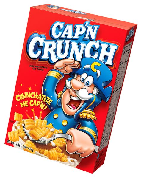 captain crunch packaging Captain Crunch Cereal, Cap'n Crunch, Berry Cereal, Captain Crunch, Crunch Berries, Capn Crunch, Peanut Butter Crunch, Oat Cereal, Cold Cereal