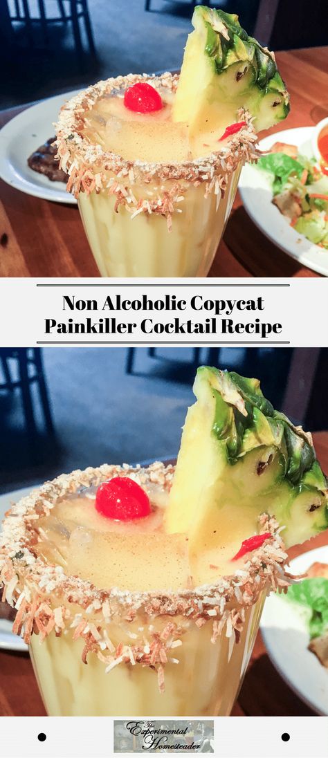 When it comes to non alcoholic tropical drinks, this copycat painkiller cocktail needs to be at the top of the list for easy tasty drinks. #painkillercocktail #nonalcoholictopcialdrinks #deliciousnonalcoholicdrinks #easytastydrinks #greatdrinkrecipes Painkiller Drink, Painkiller Recipe, Mocktail Drink, Nonalcoholic Party Drinks, Painkiller Cocktail, Best Non Alcoholic Drinks, Mocktail Drinks, Virgin Drinks, Tropical Drinks