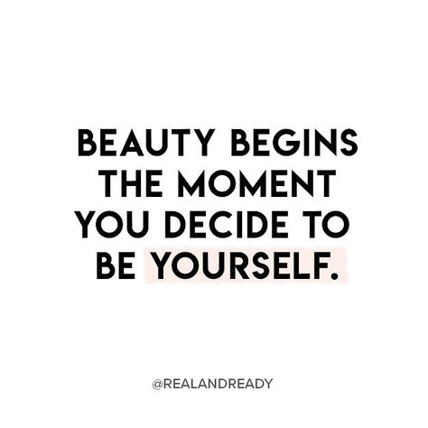 Real and Ready on Instagram: “Always remember to be yourself, that’s the true definition of beauty. Work from the inside out to embrace your authentic self. No more…” Definition Of Beauty, Authentic Self, Be Real, Be Yourself, Achieve Your Goals, Always Remember, Self Confidence, Daily Motivation, Happy Quotes