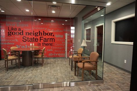 State Farm Office Decor, Farm Office Decor, State Farm Office, Farm Office, Jake From State Farm, State Farm, Office Makeover, Good Neighbor, Office Ideas