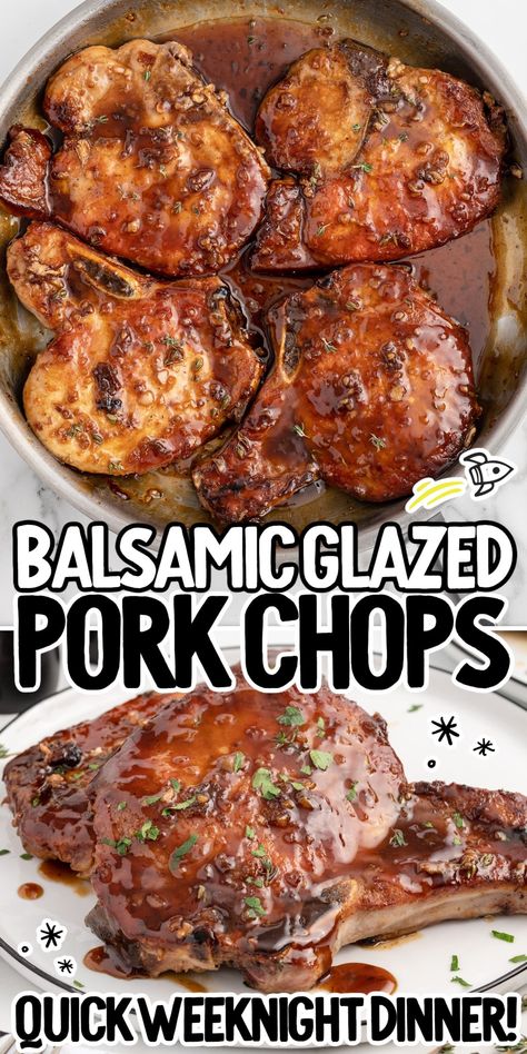 September Meals, Apricot Pork, Glazed Pork Chops Recipes, Balsamic Pork Chops, Dinner 2023, Center Cut Pork Chops, Homemaking Skills, Pork Recipes For Dinner, Balsamic Pork