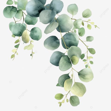 Botanical Watercolor Leaves, Vine Painting, Olive Green Flowers, Green Leaves Watercolor, Simple Watercolor Flowers, Metallic Watercolors, Violet Tattoo, Watercolour Leaves, Eucalyptus Watercolor